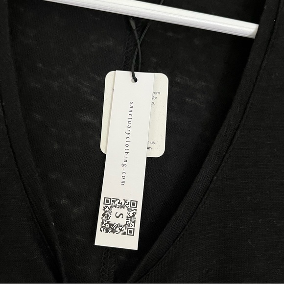 NWT Sanctuary Linen Women's‎ Alma Scoop Neck Short Sleeve Tee in Black Size XS - Picture 9 of 10